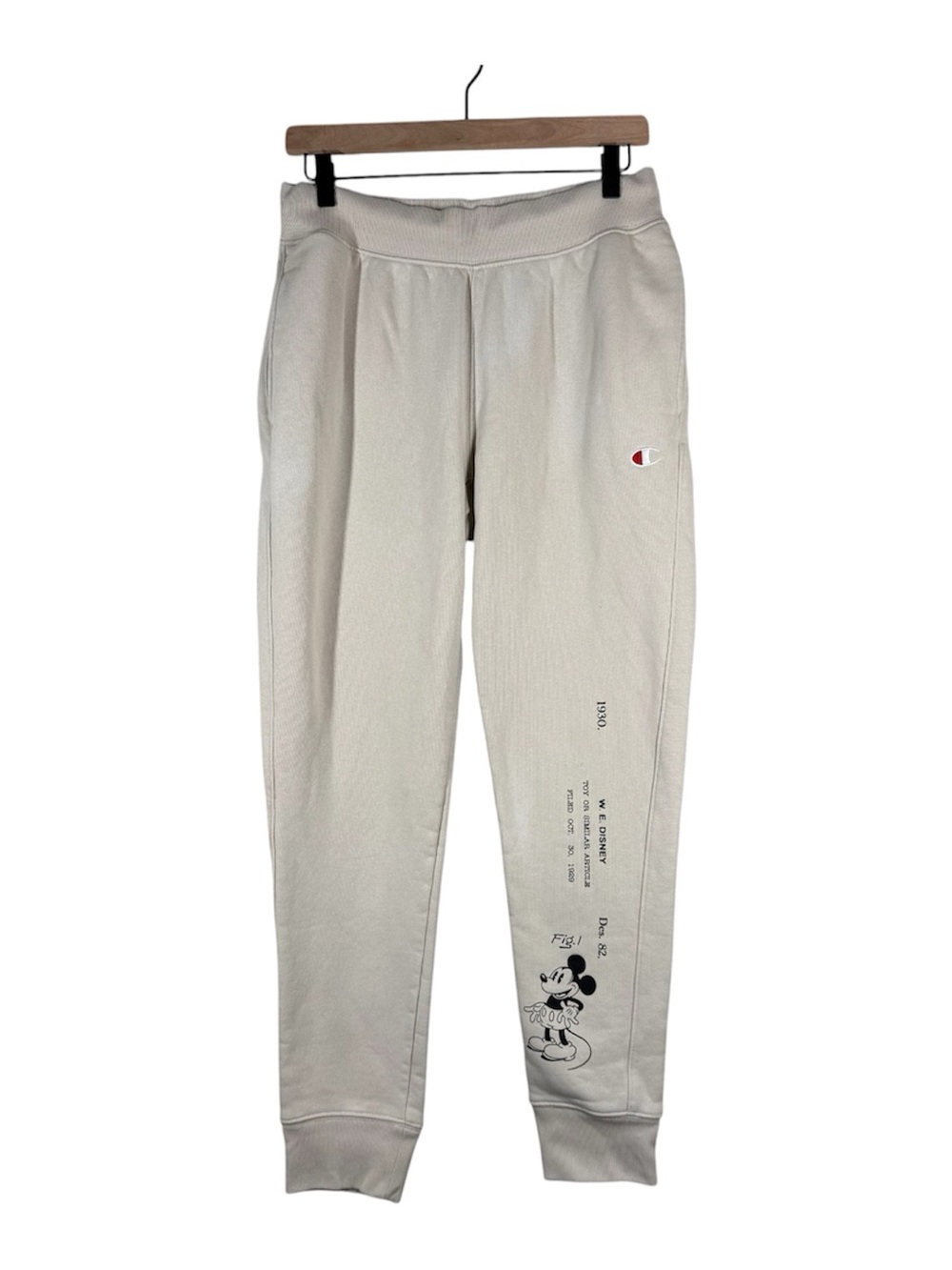 Champion X Disney Mickey Mouse Jogger Sweatpants Tan Cream Medium